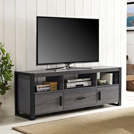 WALKER EDISON FURNITURE Walker Edison Furniture W60CGS1CL 60 in. TV Stand Console; Charcoal W60CGS1CL